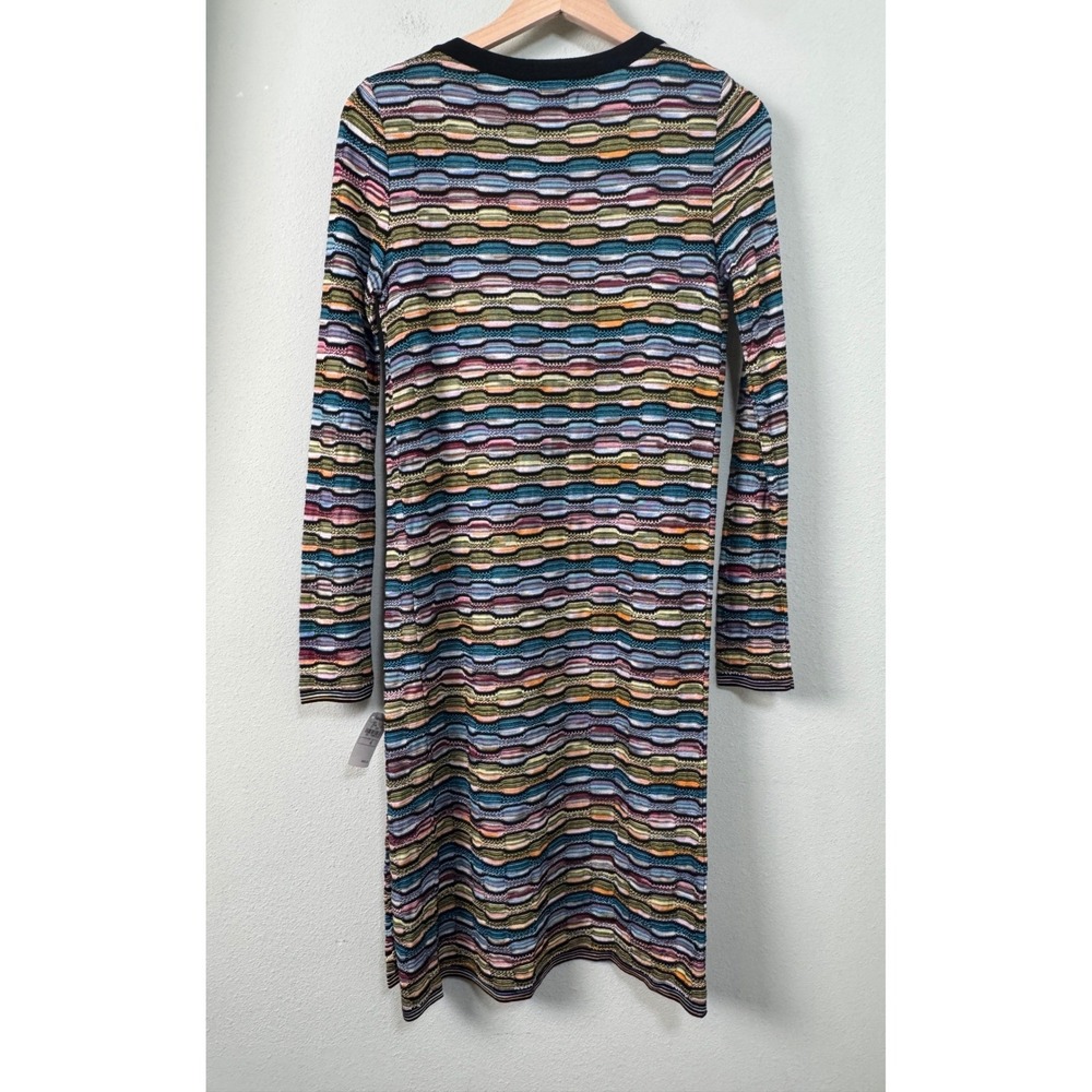 M Missoni Y2K Vintage Knit Cardigan Duster Multi-Color Wave Tie Front Size 4 NEW - Picture 5 of 12
